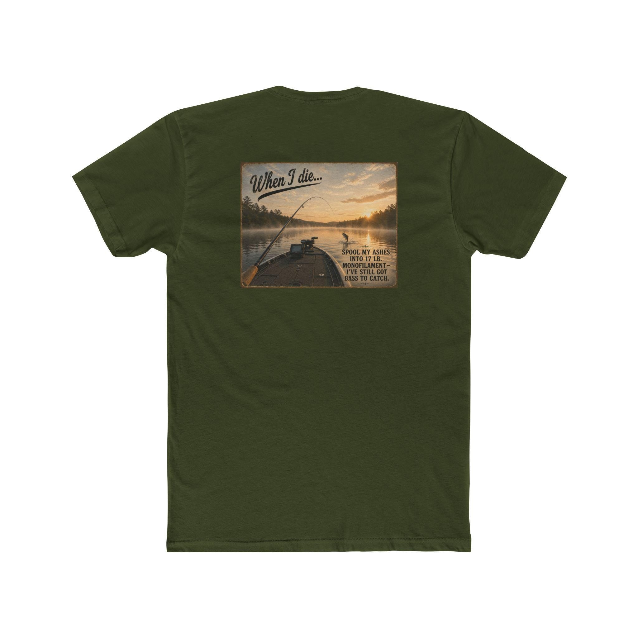 When I Die Fishing Boat Lake Scene Tee | Sunrise Fishing Graphic Tee
